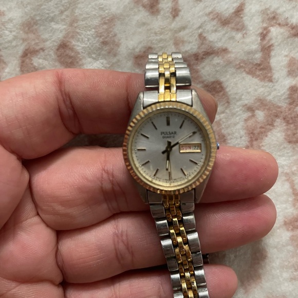 Pulsar Women's Silver and Gold Watch - Picture 1 of 3